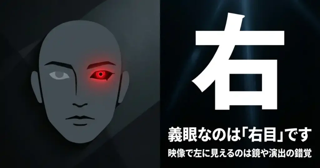 義眼なのは右目であることを示す画像
