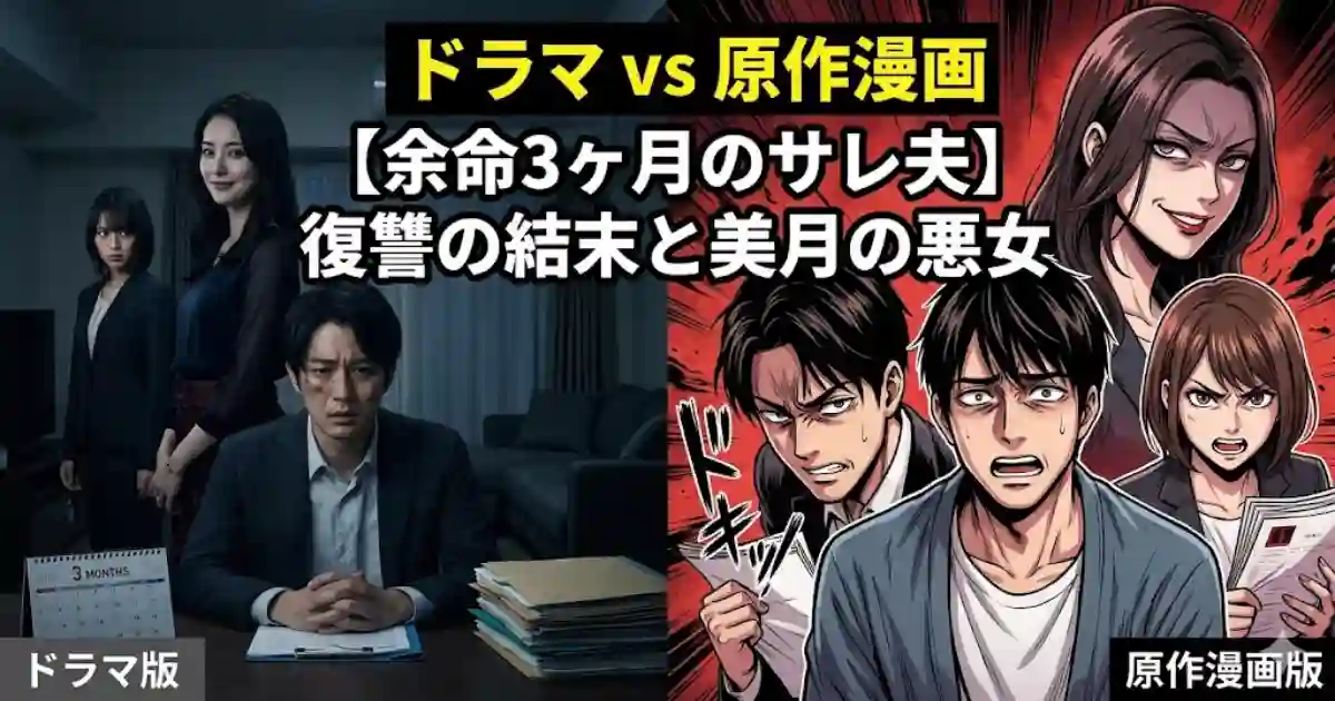 【余命3ヶ月のサレ夫】ドラマと原作漫画の違いは?葵の復讐の結末ネタバレと美月の悪女っぷりを考察